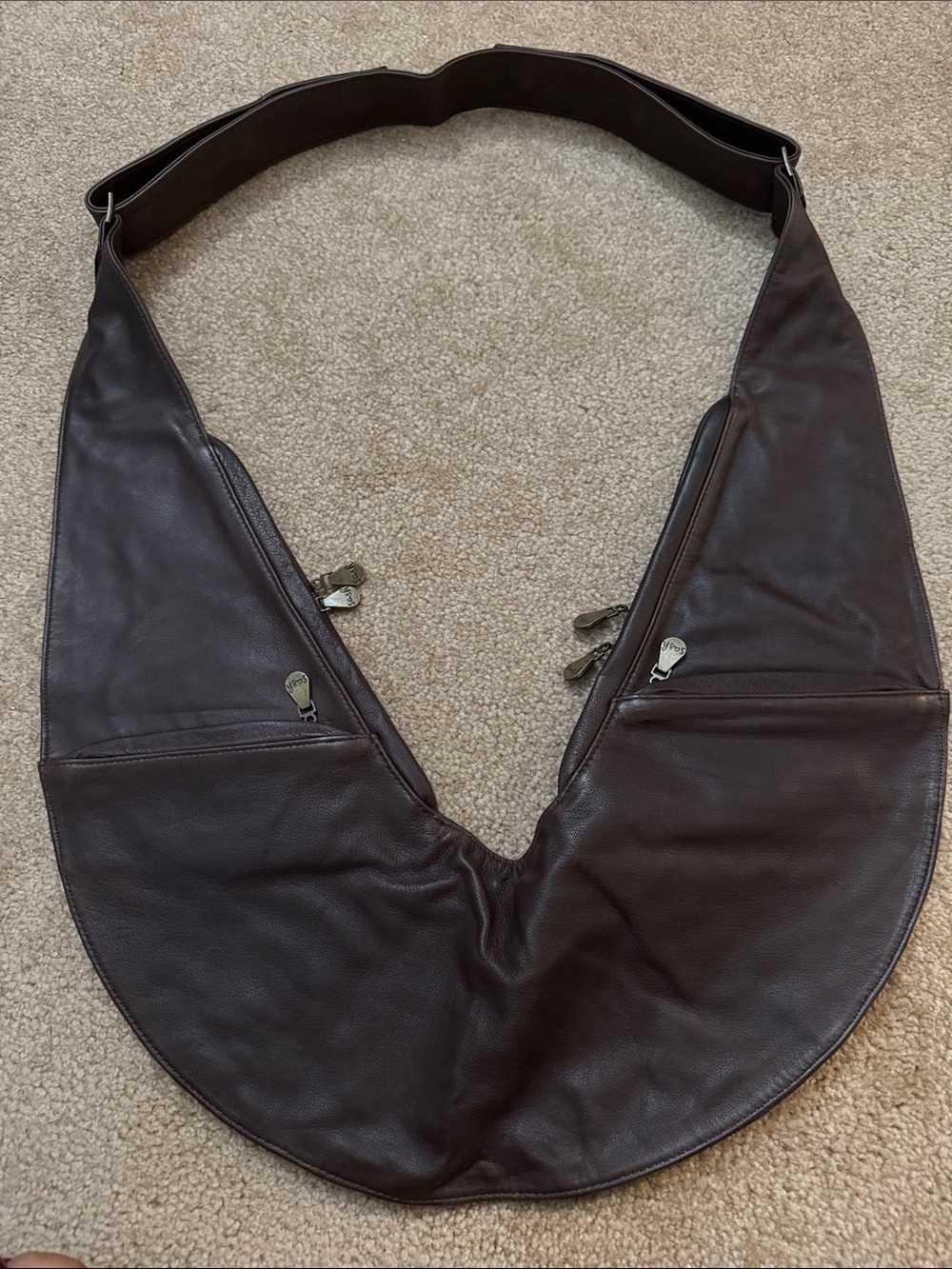 Sash Bag Espresso Leather Crossbody Hobo Bag